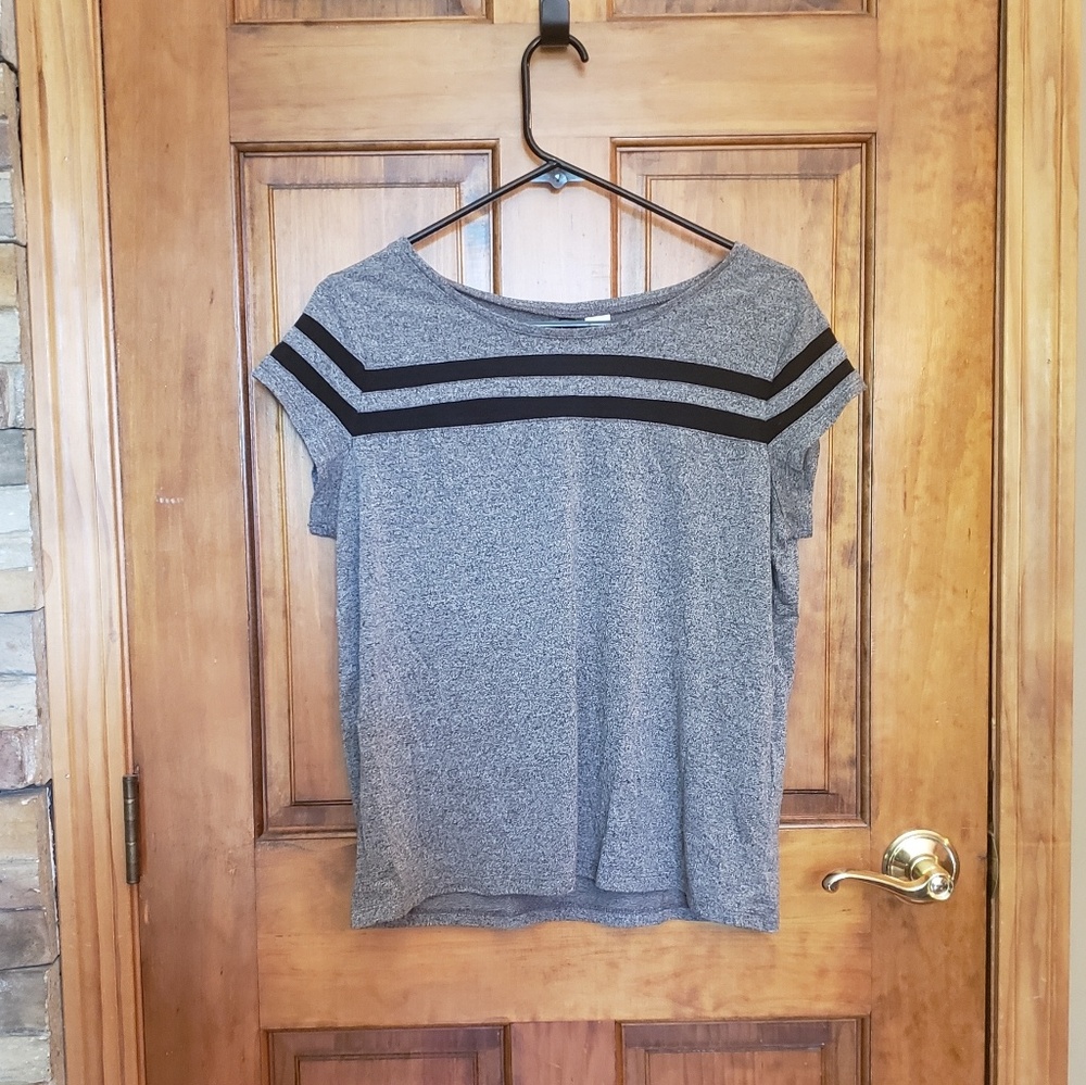 H&M Grey Shirt with Black Mesh